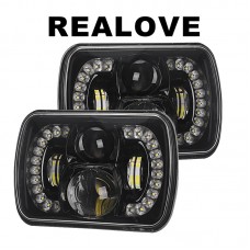110W Osram Chips 5x7 inch Led Headlights 7x6 Led Sealed Beam Headlamp with High Low Beam H6054 6054 Led Headlight for Jeep Wrangler YJ Cherokee XJ H5054 H6054LL 6052 6053（2Pcs）